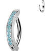 Titanium Eyebrow Piercing cnc set cubic zirconias Clicker