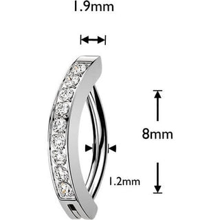 Titanium Eyebrow Piercing cnc set cubic zirconias Clicker