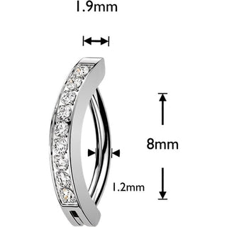 Titanium Eyebrow Piercing cnc set cubic zirconias Clicker