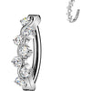 Titanium Belly Button Piercing wave cubic zirconia Clicker