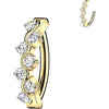 Titanium Belly Button Piercing wave cubic zirconia Clicker