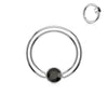 Ring Ball Flat Zirconia Silver Captive Bead