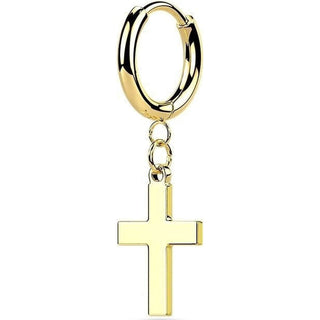 Earring 316L Hinged Hoop Earring Cross Dangle 1 Pair Clicker