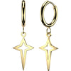 Earring small star cross dangle 1 pair