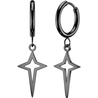 Earring small star cross dangle 1 pair