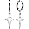 Earring small star cross dangle 1 pair