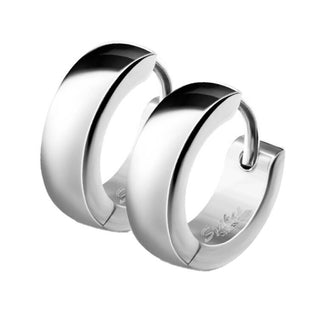 Hoop Earring 316L Huggie Earring Classic Plain Dome 1 Pair