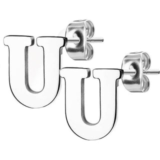 Stud Earring 316L Earring Studs Alphabet Initial 1 Pair