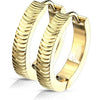 Earring 316L Hinge Action Hoop Earrings Grooved Arcs 1 Pair Clicker