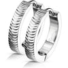 Earring 316L Hinge Action Hoop Earrings Grooved Arcs 1 Pair Clicker