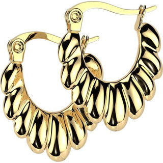 Hoop Earring scalloped oval