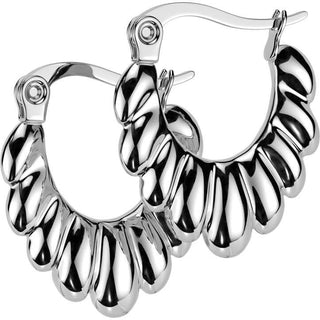 Hoop Earring scalloped oval