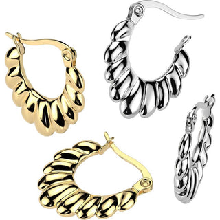 Hoop Earring scalloped oval