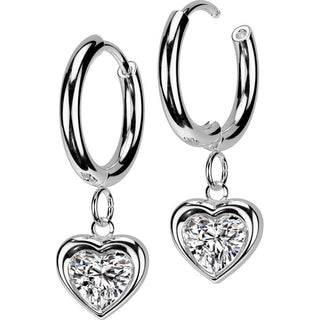 heart zirconia dangle