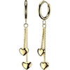Earring 3d heart dangle 1 pair