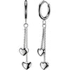 Earring 3d heart dangle 1 pair