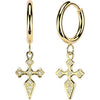 pave cubic zirconia cross dangle 1 pair, 3 s pairs