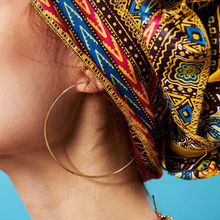 Hoop Earring 316L Gold IP Round Hoop Earrings 1 Pair