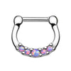 Piercing Septum  Clicker argento a 5 opali Clicker