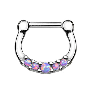 Piercing Septum  Clicker argento a 5 opali Clicker