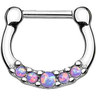 Piercing Septum  Clicker argento a 5 opali Clicker