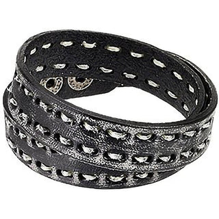 Bracelet Black Thick Stitches