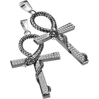 Croce d'argento con serpente