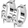 Earring 316L IP U Shaped Hoop Earrings with Spikes 1 Pair Clicker