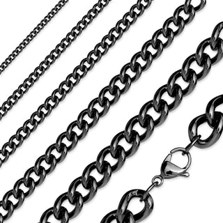 Necklace 316L Black PVD Curb Chain Necklaces