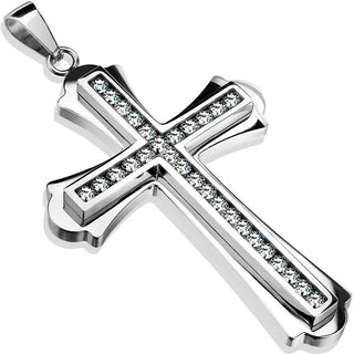 Croce argento e zirconi