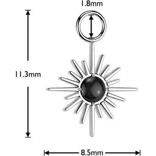 Titanium Attachment starburst dangle natural stone