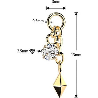 Titanium Attachment 3D Prong Setting Zirconia Dangle