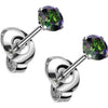 Titanium Stud Earring Titan Earring Studs Press Cut Martini Setting Cubic Zirconia 1 Pair