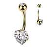 Titanio Piercing Ombelico Zircone a cuore