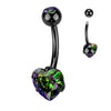 Titanio Piercing Ombelico Zircone a cuore