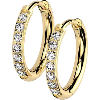Titanium Earring zirconia Clicker