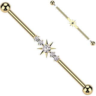 Titanium Industrial Barbell polar star zirconia Internally Threaded