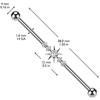 Titanium Industrial Barbell polar star zirconia Internally Threaded