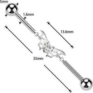 Titanium Industrial Barbell bat zirconia chain Internally Threaded