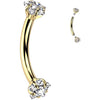 Titanium Curved Barbell star zirconia Internally Threaded