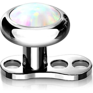 Titanio Àncora Dermica Ancora in argento piatta con opale da 2mm Filettatura Interna