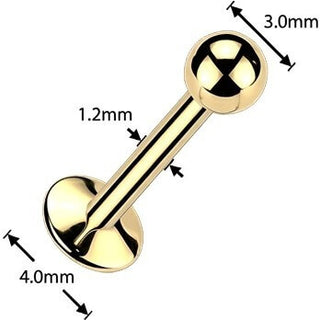 Titanium Labret ball PVD coating Internally Threaded