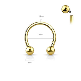 Titanium Horseshoe Ball Internally Threaded