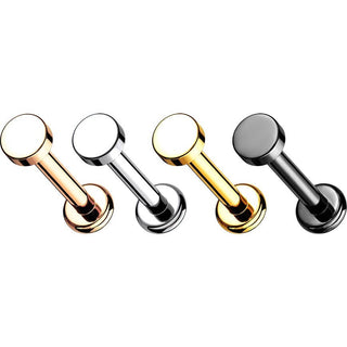Titanium Labret Flat Round Internally Threaded