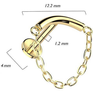 Titanium Labret chain Internally Threaded