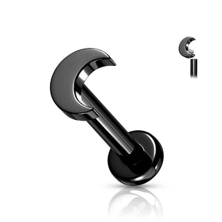 Titanium Labret Moon Flat Internally Threaded