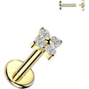 Titanium Labret 4 cubic zirconia flower Internally Threaded