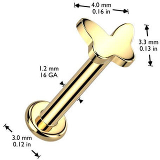 Titanio Labret farfalla Filettatura Interna