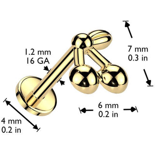 Titanio Labret Ciliegi Filettatura Interna