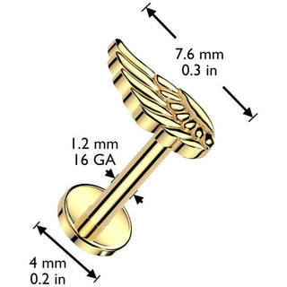 Titanio Labret Ala di angelo Filettatura Interna